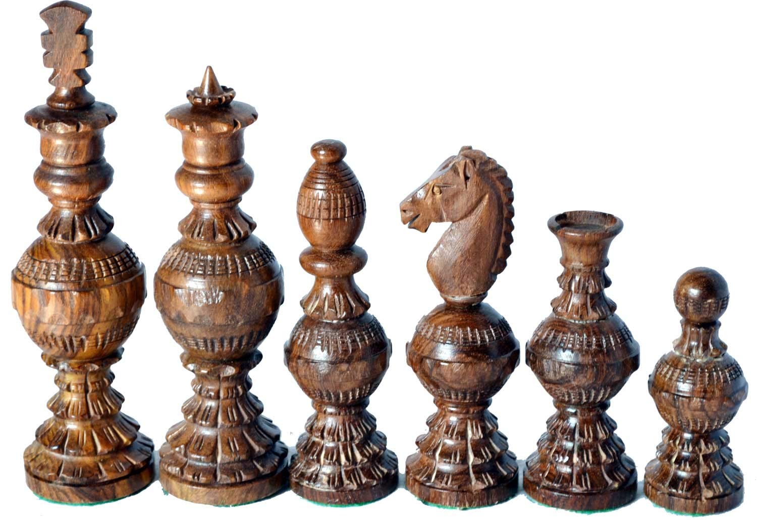 ChessBazar Globe Design 5-Inch King Chess Set front view for display and practice