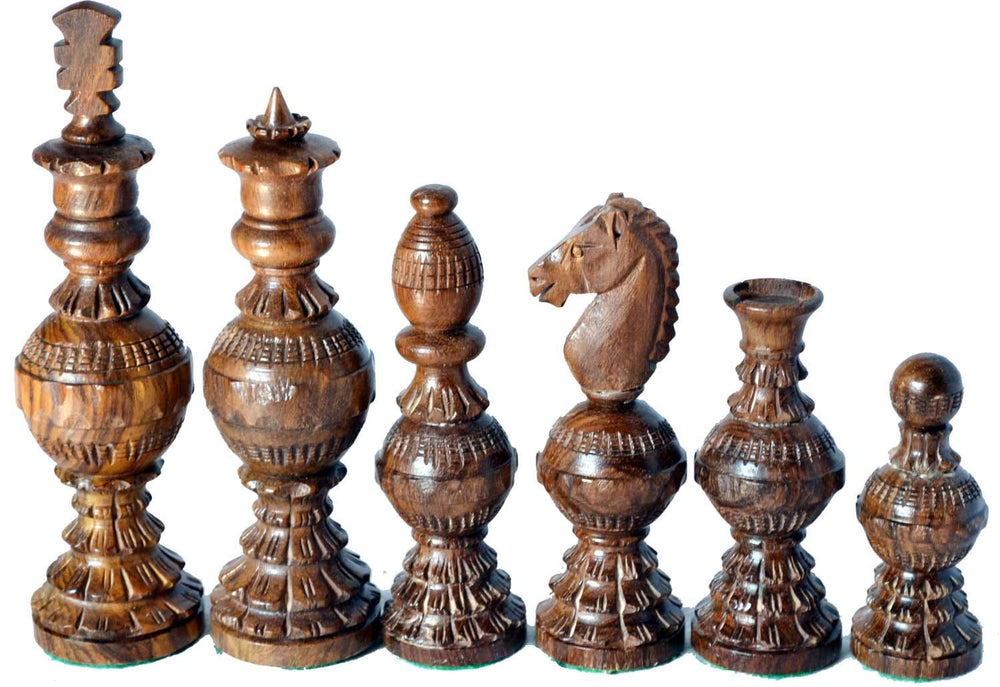 ChessBazar Globe Design 5-Inch King Chess Set front view for display and practice
