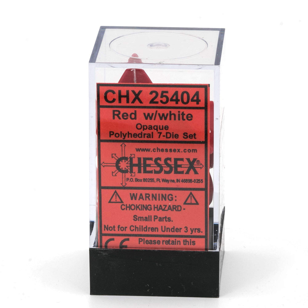 Chessex dice red white set numbers are large for quick identification