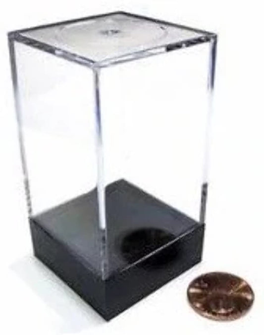 Chessex display box with black lid shows a 16mm miniature for display