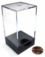 Chessex display box with black lid shows a 16mm miniature for display