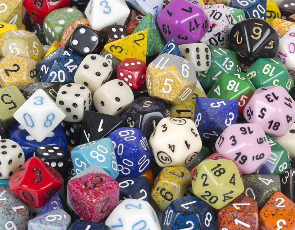 Chessex Pound O Dice color range from opaque to translucent for distinct dice moods.