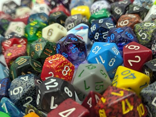 Chessex Pound O Dice variety of shapes and sizes supports RPG mechanics.