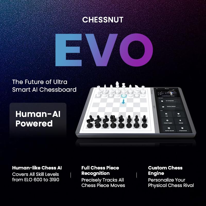 Chessnut Evo Maia engine graphics showing AI analysis at a glance