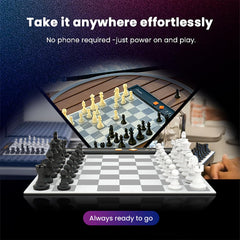Chessnut Go Ultimate tactile feel thanks to compact magnetic pieces during play.