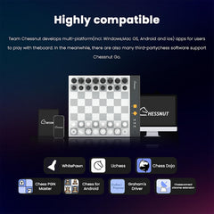 Chessnut Go Ultimate customized pieces with recognition chips and magnets for stable handling.
