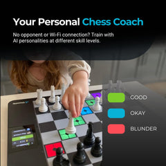 ChessUp 2 companion app interface for game review and progress.