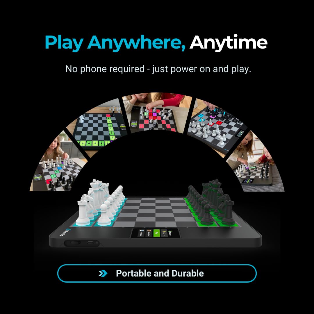 ChessUp 2 enables openings and endgames practice on a glowing board.