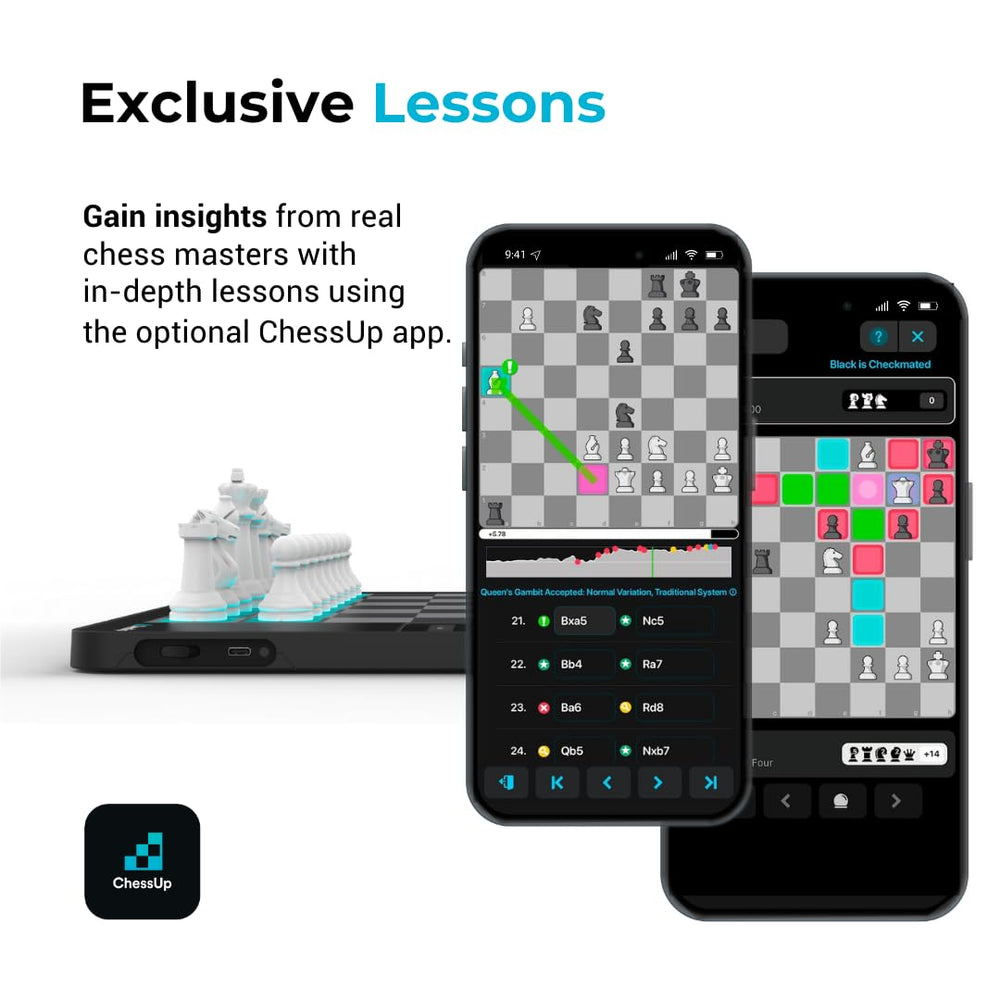 ChessUp 2 enables studying any position for strategy testing.