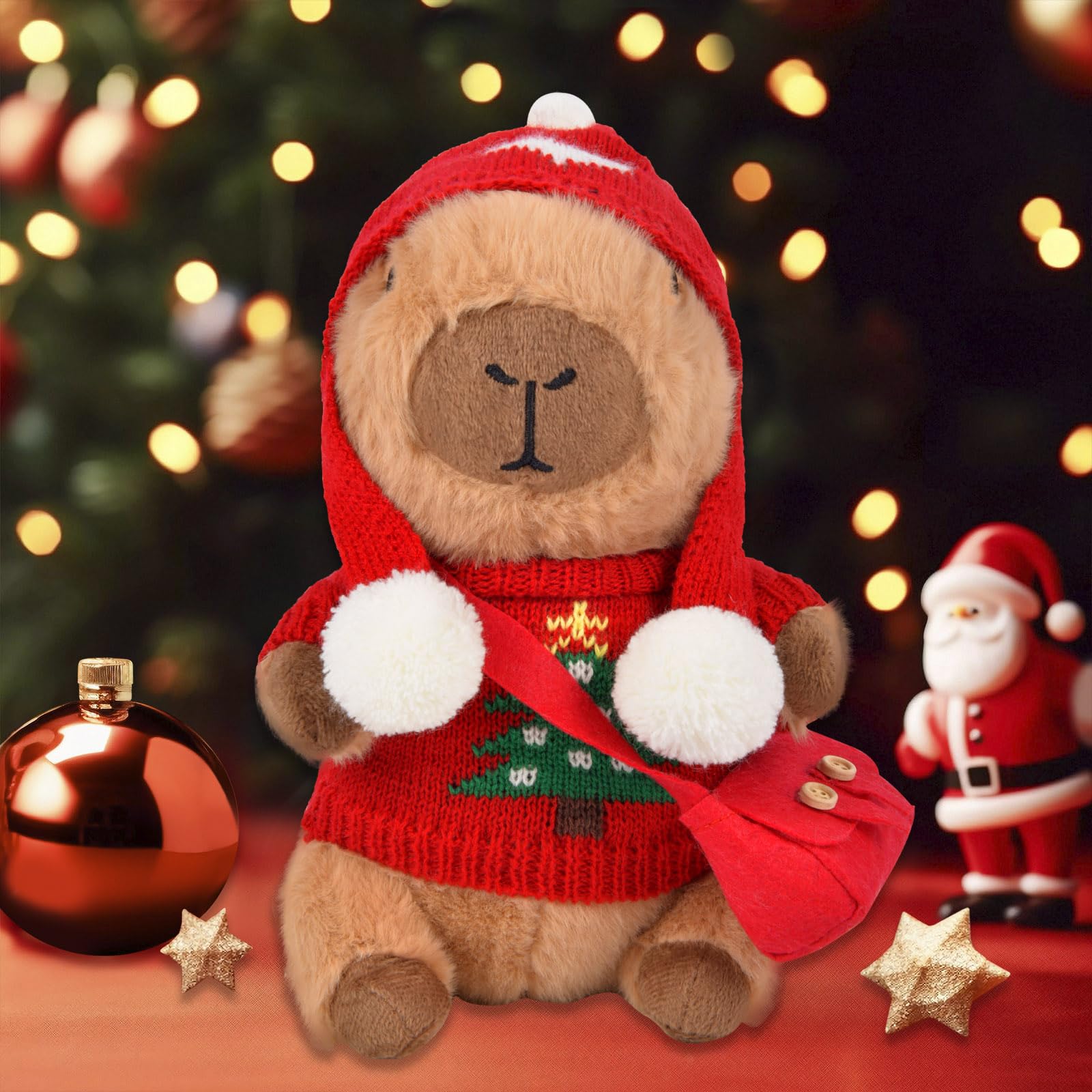 ChezMax capybara plush in Easter sweater for seasonal storytelling