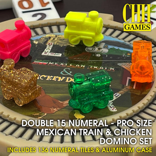 CHH 136 multicolor domino tiles with readable numerals for easy gameplay