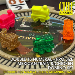 CHH 136 multicolor domino tiles with readable numerals for easy gameplay
