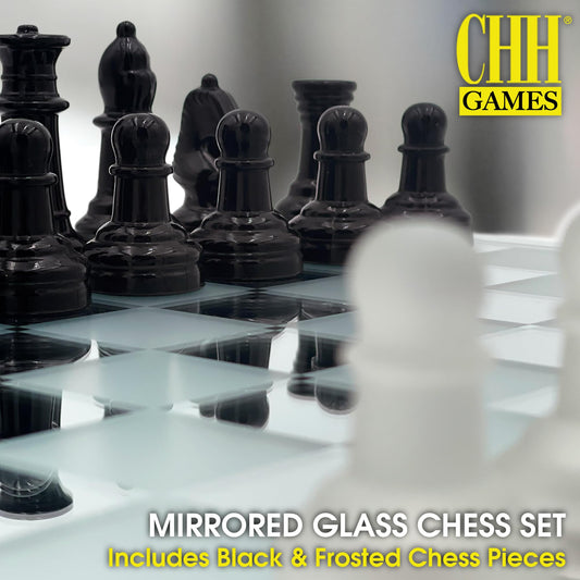 CHH Avant-Garde glass chess pieces offer a satisfying tactile feel during play