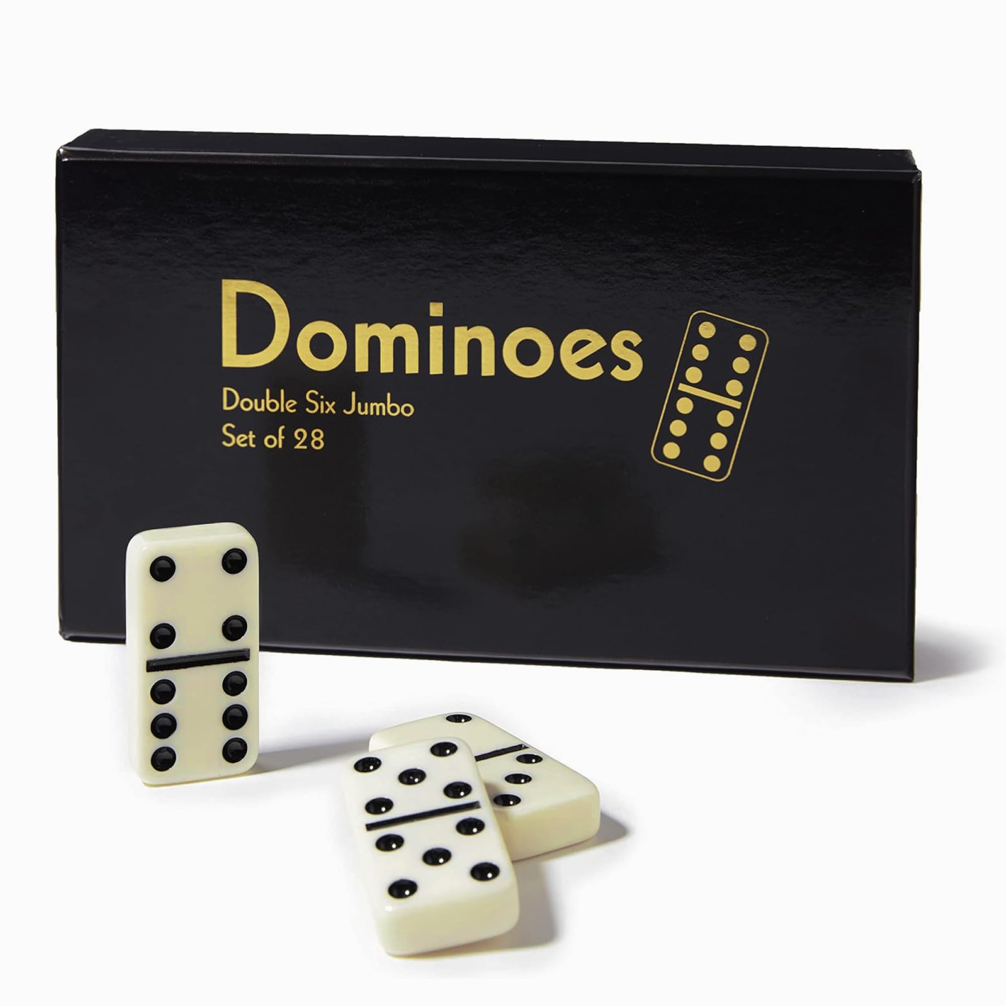 CHH domino double-6 jumbo tiles spread on table for easy visibility during play.