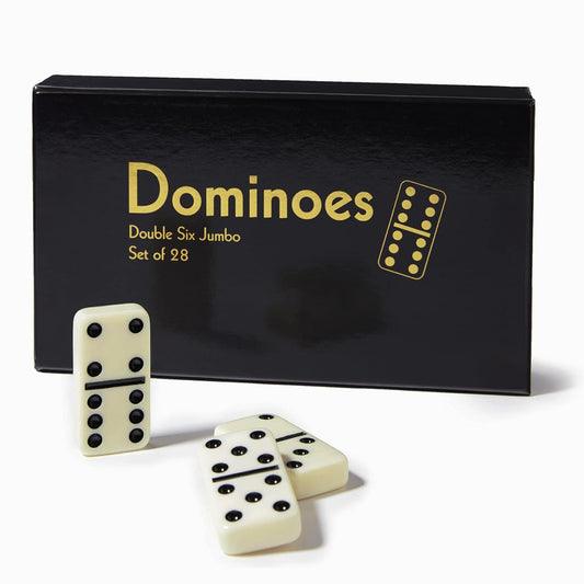 CHH domino double-6 jumbo tiles spread on table for easy visibility during play.