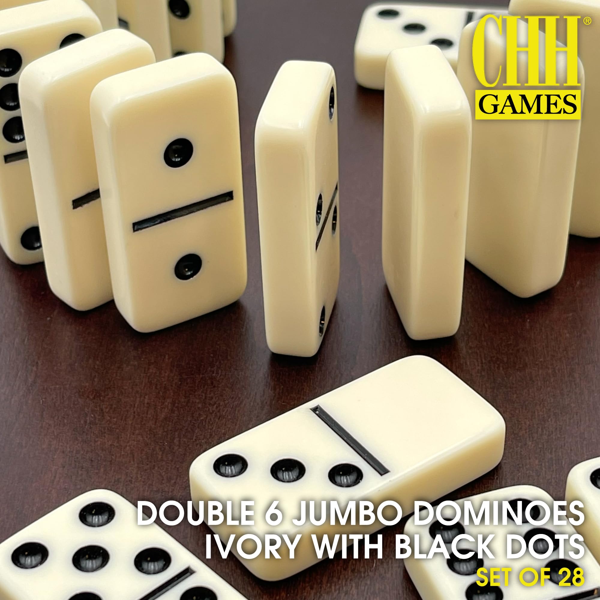 CHH jumbo domino tiles with easy grip designed for comfortable handling at any age.