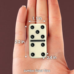 CHH domino set stored in sturdy cardboard box for organized game nights.