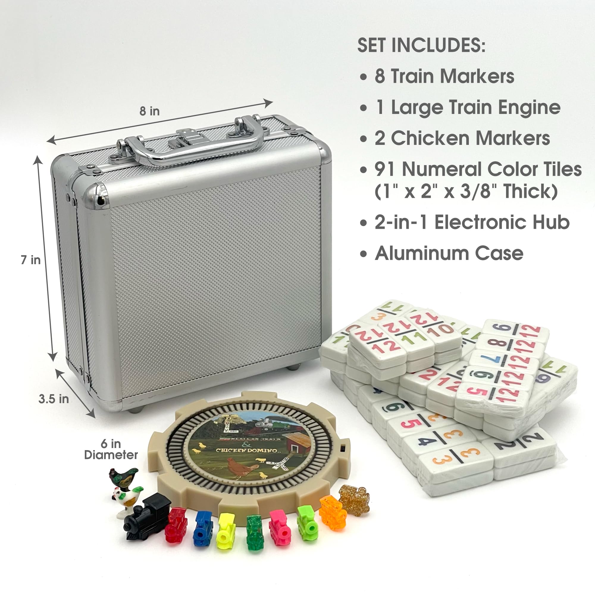 CHH plastic hub keeps domino pieces organized and ready