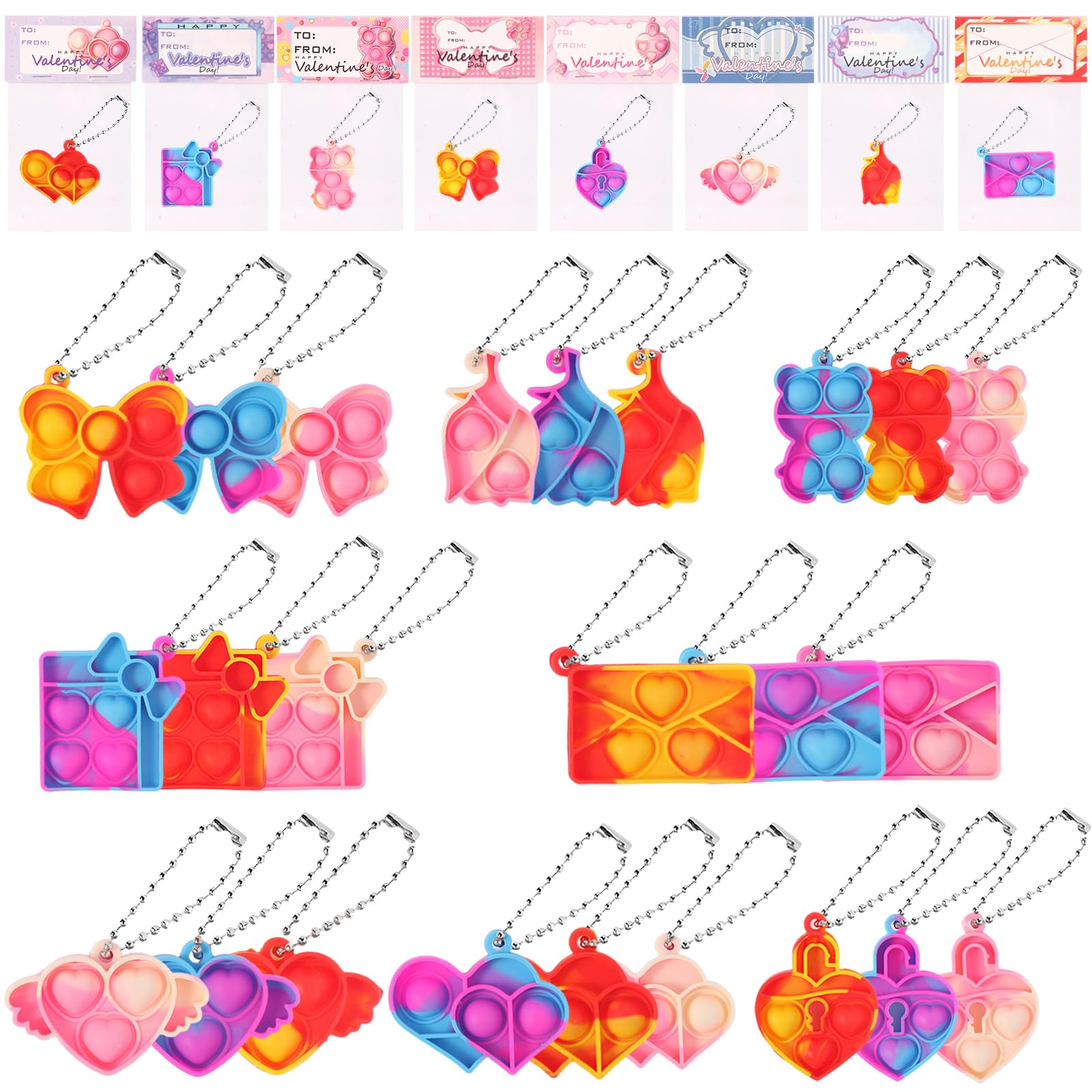 CHHOEAV rose-design pop keychain perfect for classroom gifts