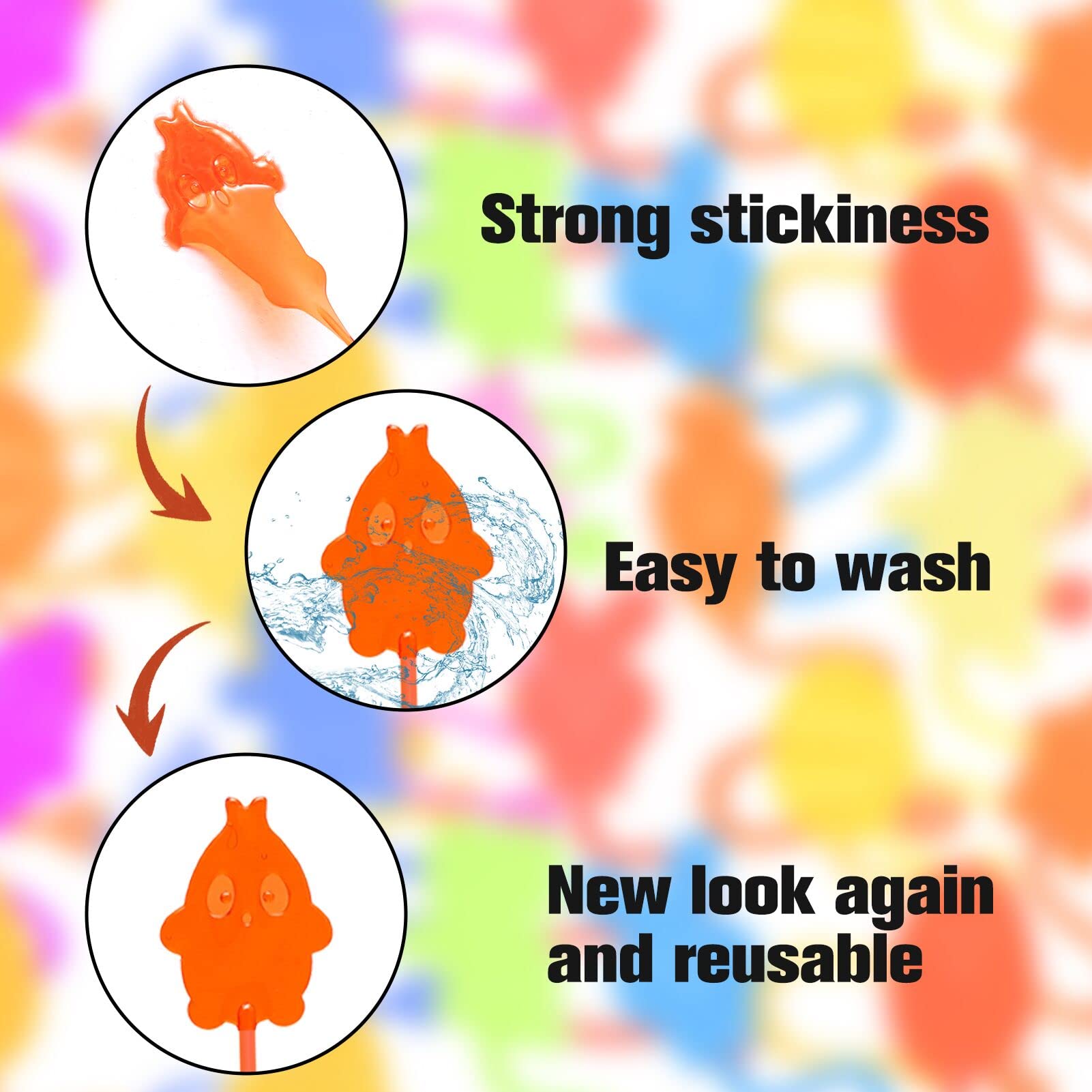 CHHOEAV Easter carrot sticky hand in bright tones, a playful desk or party favor.