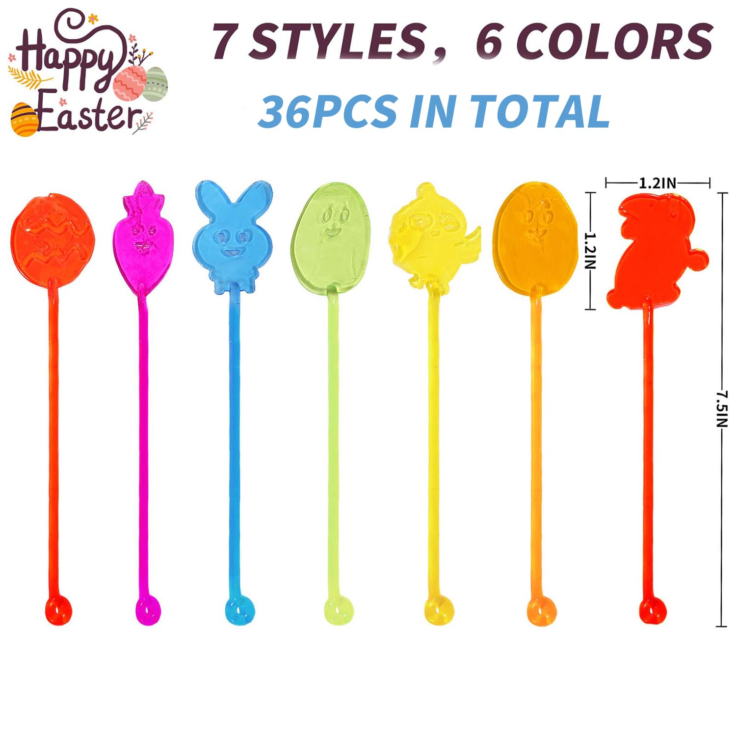 CHHOEAV Easter egg sticky hand in colorful mix, fun for Easter egg hunts and prizes.