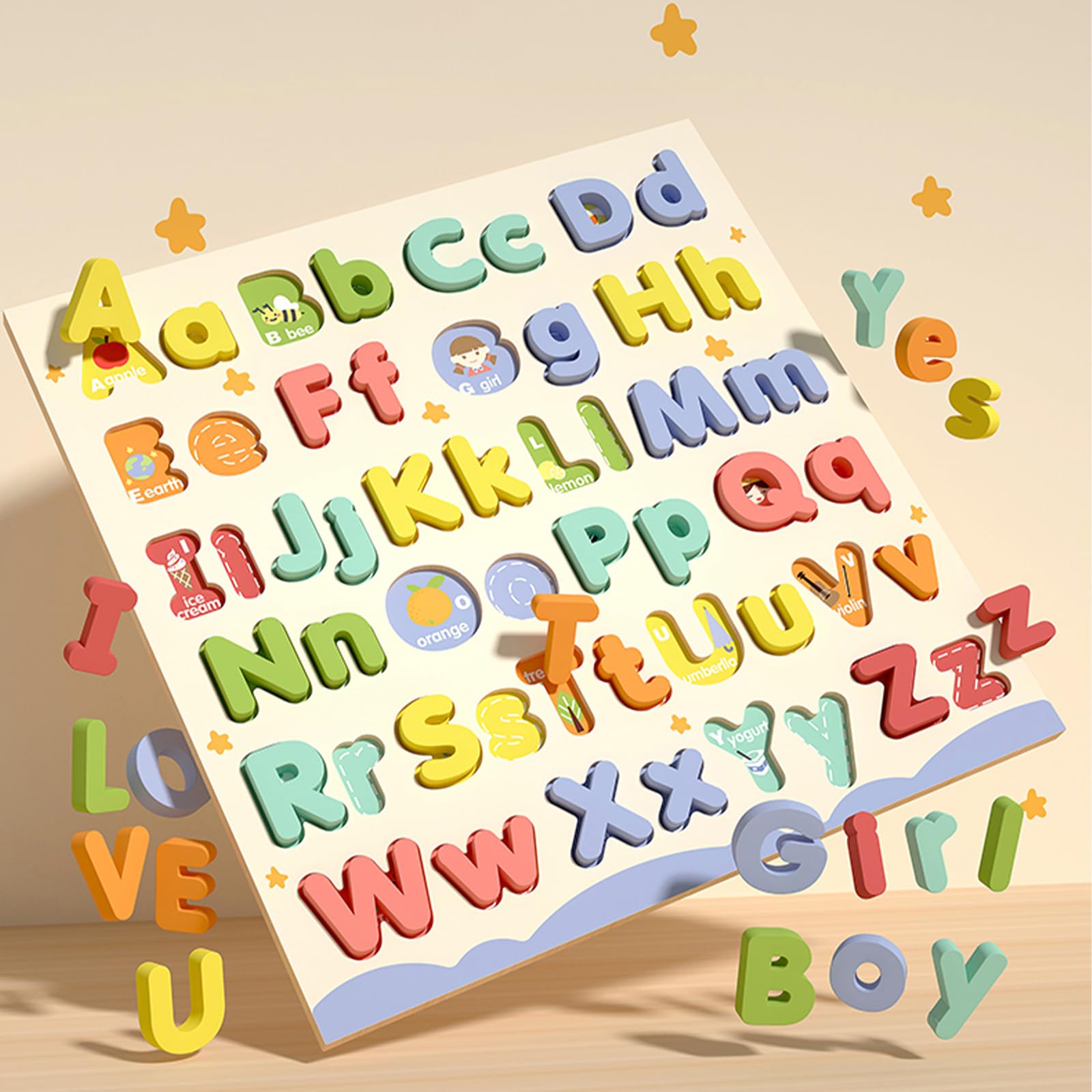 CHHQLZS letters can form simple words, encouraging spelling practice and name recognition.