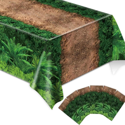 Chiazllta Forest Path tablecloths featuring woodland visuals protect surfaces