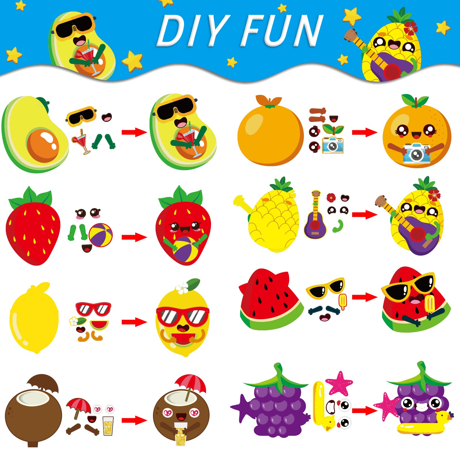 Chiazllta colorful fruit pattern cards inspire creativity in children.