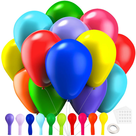Chibon rainbow latex balloons 12in in assorted colors for vibrant party decor