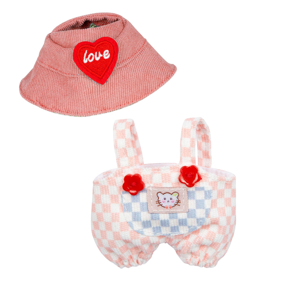 CHICHO pink heart hat complements the romper for cute, photo-ready outfits.