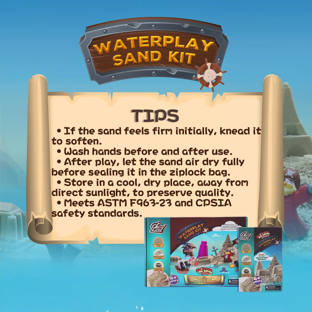 Chico Land Waterplay Sand Kit pirate-adventure invites cooperative play and role-playing fun.