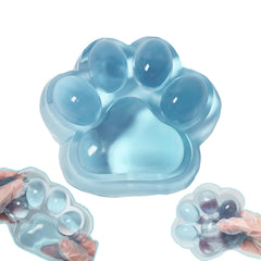 Chicooan large cat paw squishy blue, a 5-inch tactile toy for stress relief.