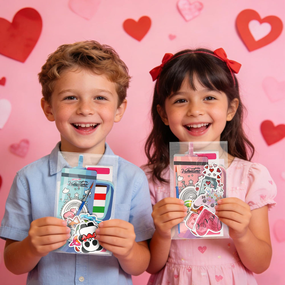 Childeuphoria Valentines rainbow card design: create rainbow greetings for friends and classmates.