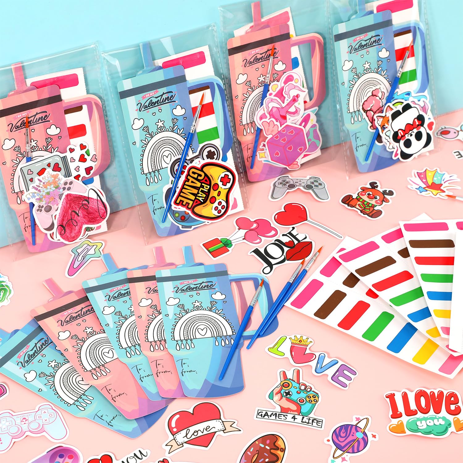 Childeuphoria Valentines stickers: four themes to customize and decorate projects.