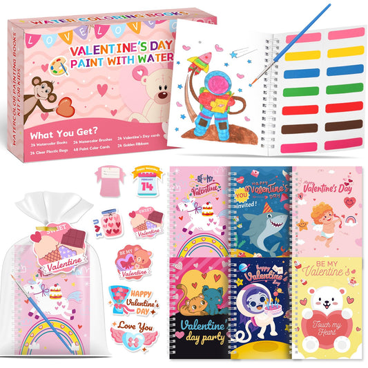 Childeuphoria valentines watercolor book bulk collection for kids, perfect for classroom gifts.