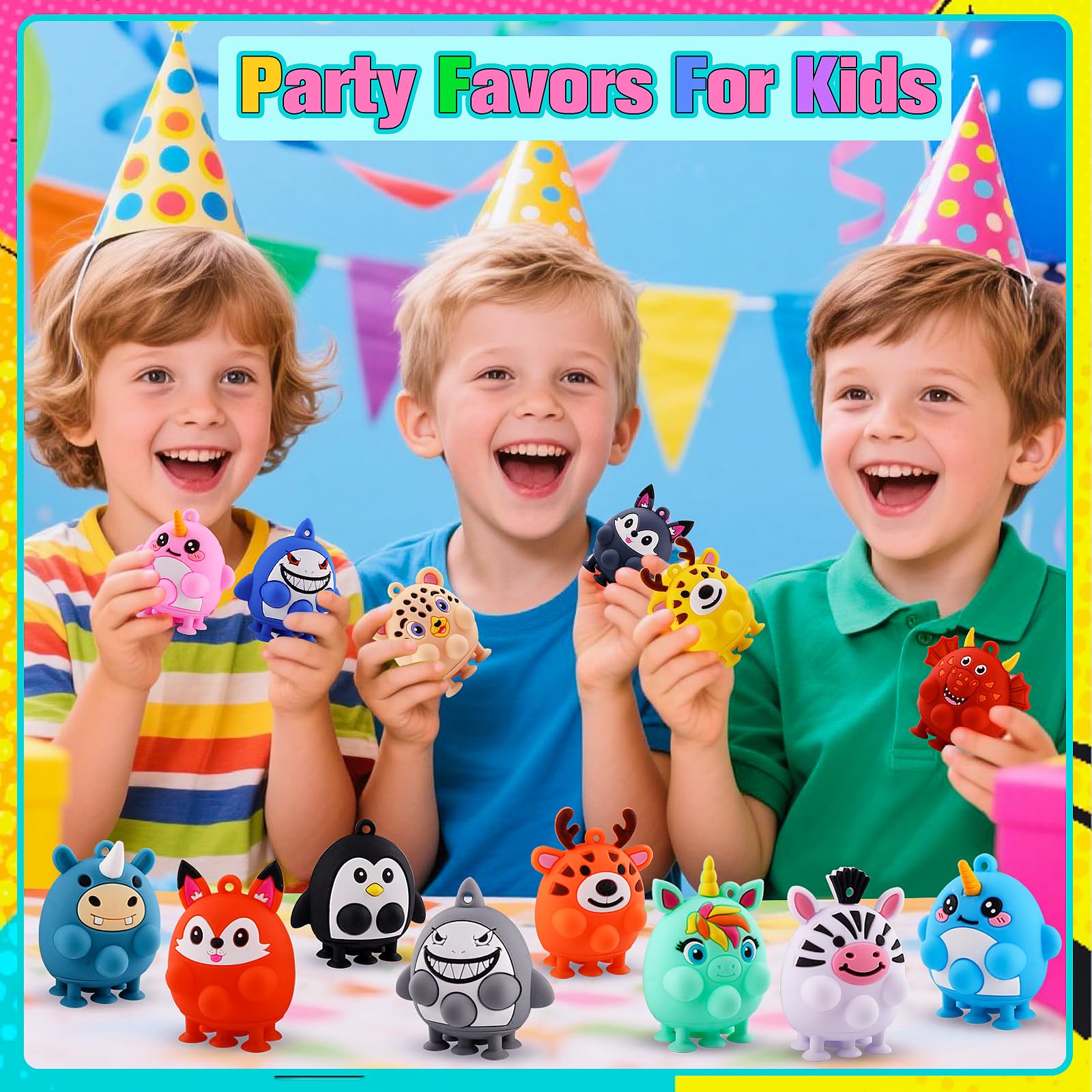 ChildFun zebra fidget with suction cups for party favors
