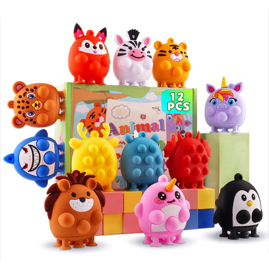 ChildFun animal pop fidget toys with suction for mess-free play