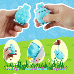 ChildFun Easter basket stuffers with colorful, cute animal toys.