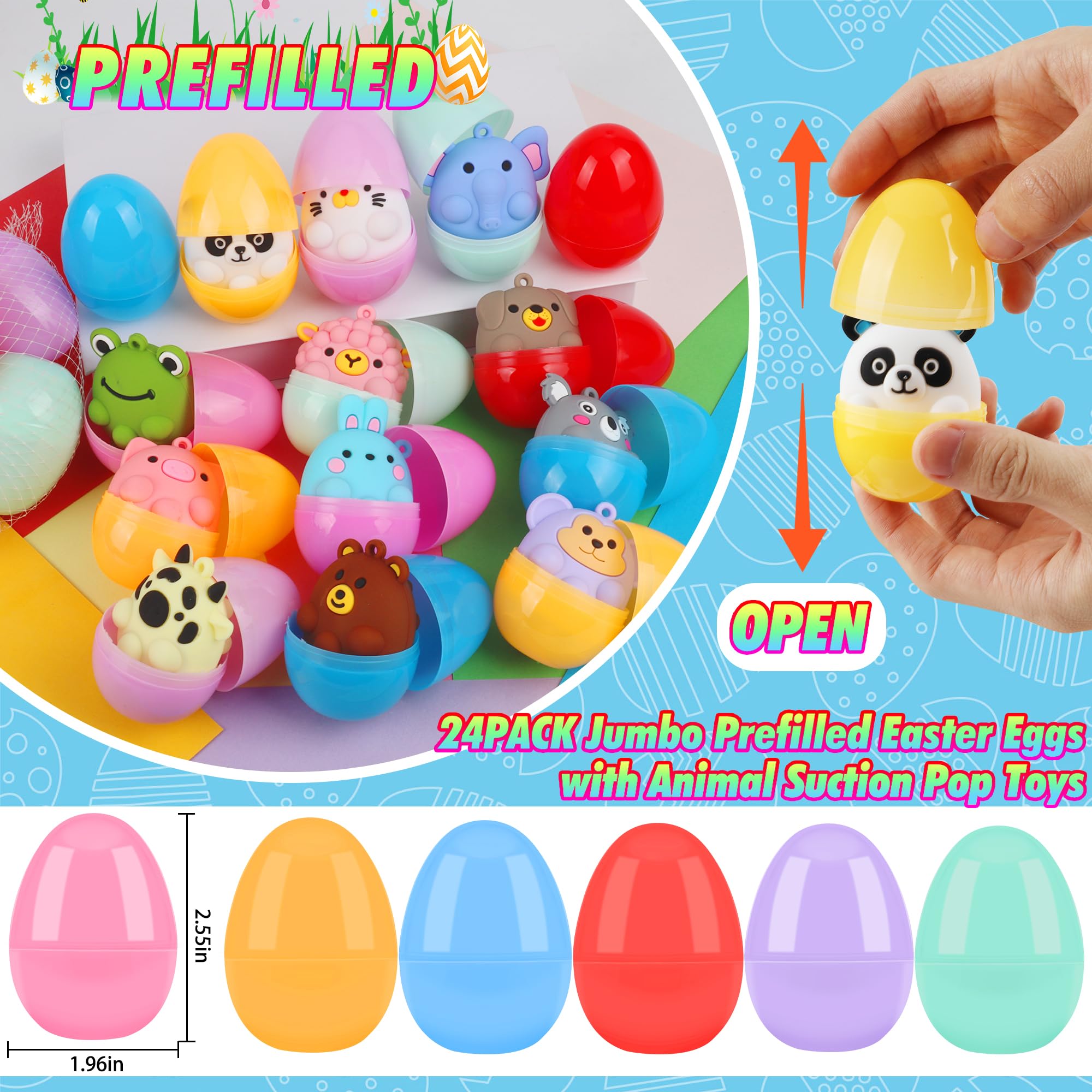 ChildFun egg hunt prizes featuring 12 animal shapes for exciting play.