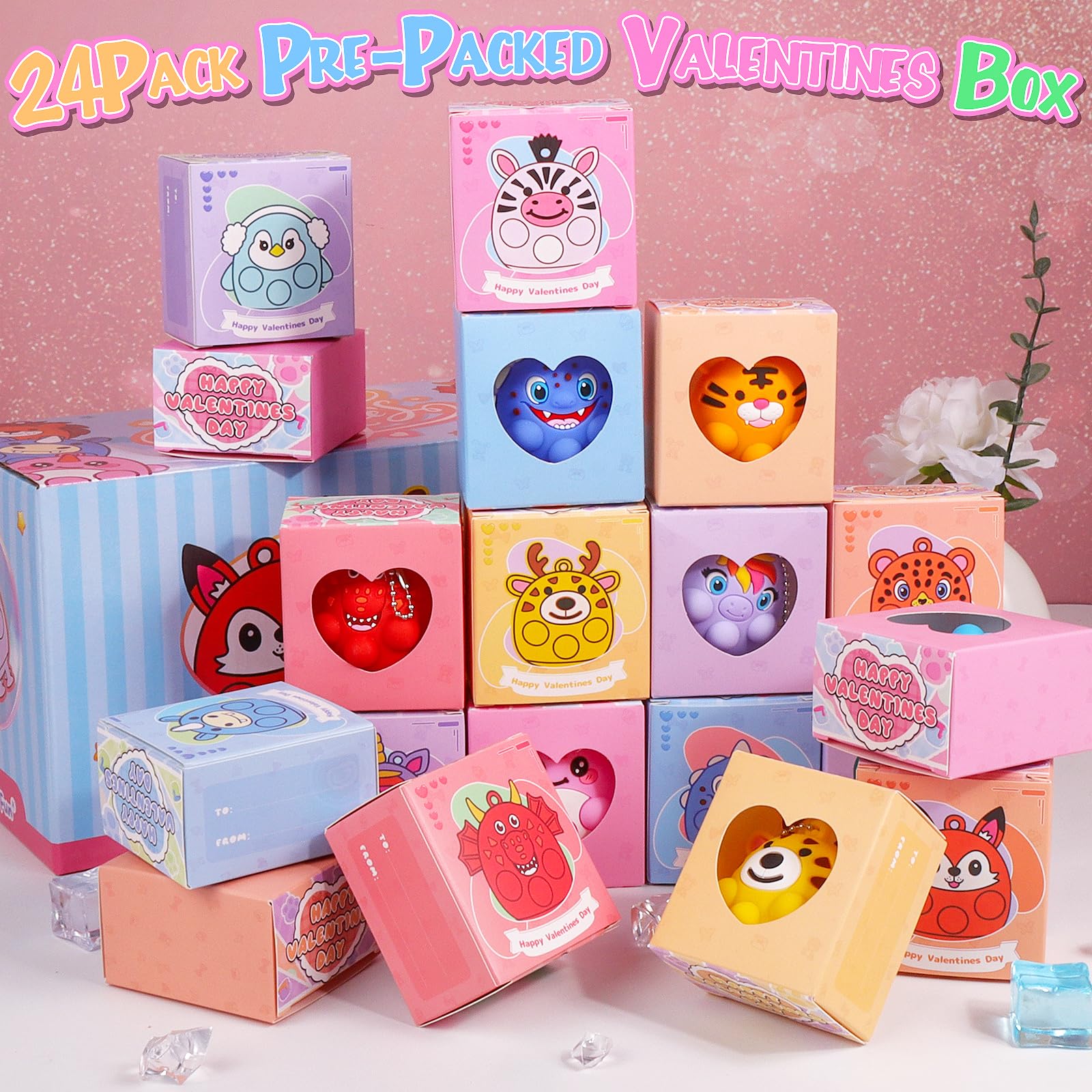 ChildFun valentines box labels with To and From for simple gifting