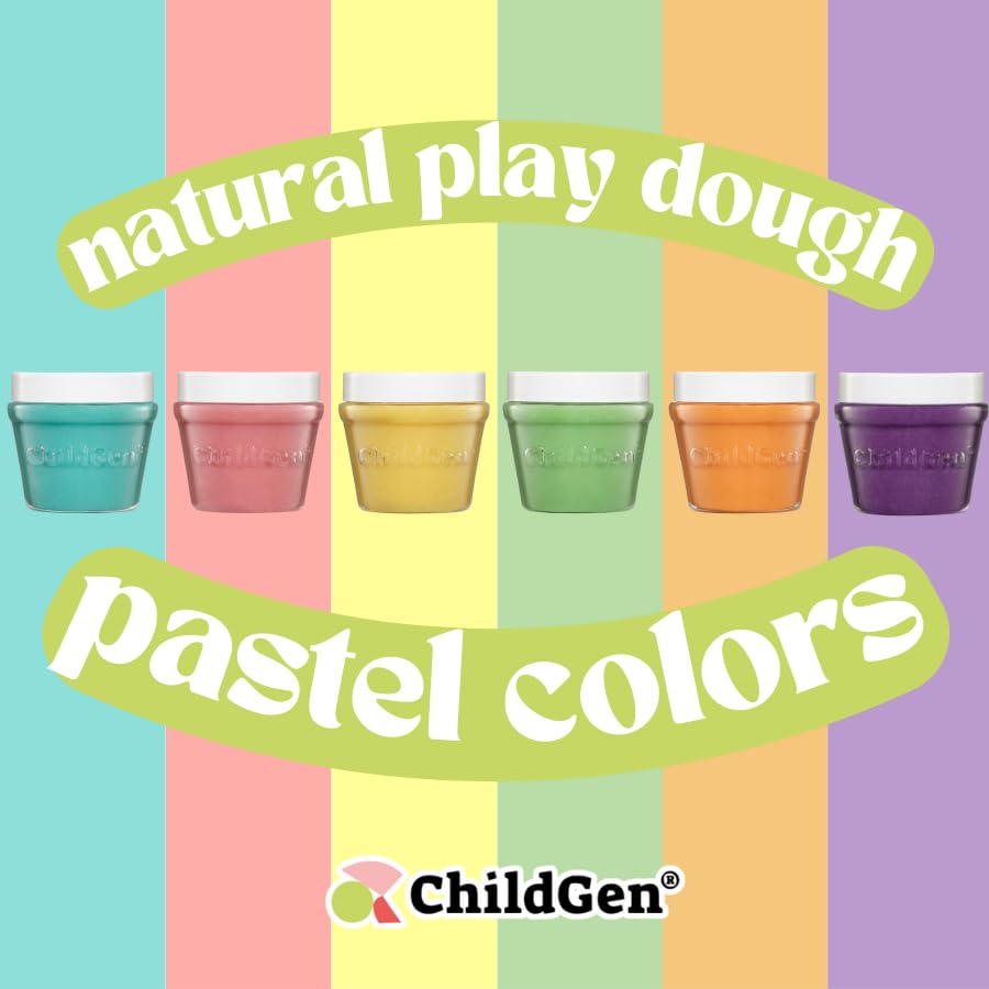 ChildGen long-lasting dough formula visible in jar resists drying for extended sessions.