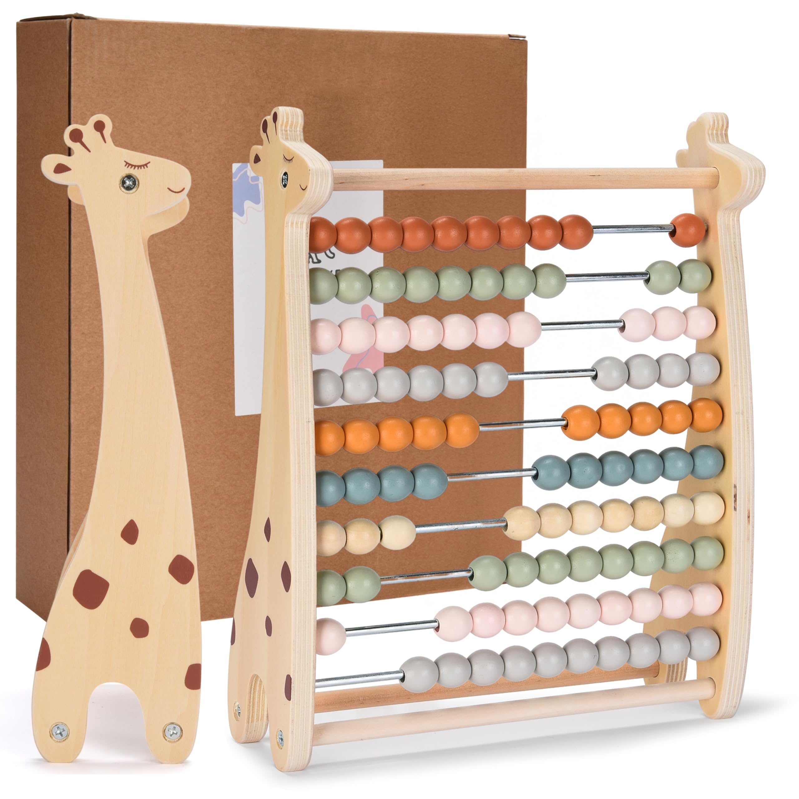 Childlike Behavior abacus with wooden beads and rack supports early counting play