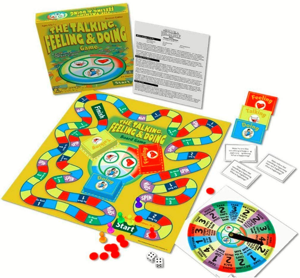 Childswork The Talking, Feeling and Doing Game board and tokens support expressive play.