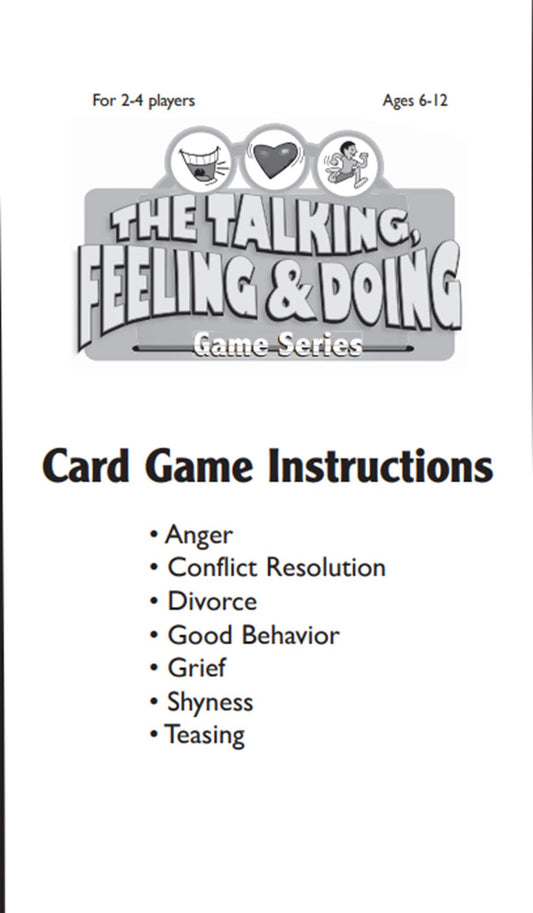 Childswork Talking Feeling Doing Grief Card Game cards spread prompts kids to reveal worries.