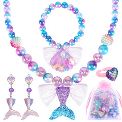 Chillife mermaid jewelry necklace with bells enhances imaginative dress-up play