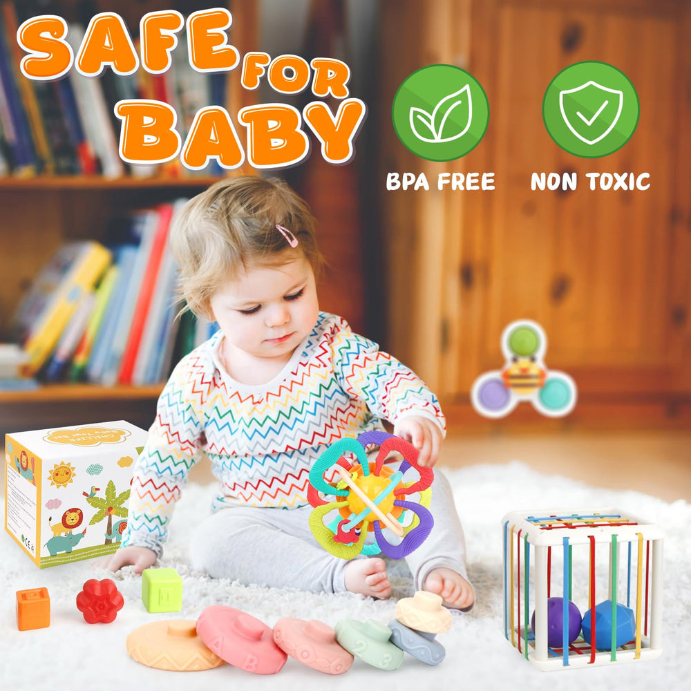 Chillife shape sorter cube enhances problem solving and hand-eye coordination.