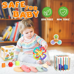 Chillife shape sorter cube enhances problem solving and hand-eye coordination.