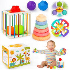 Chillife stack rings engage color recognition and fine motor play for babies.