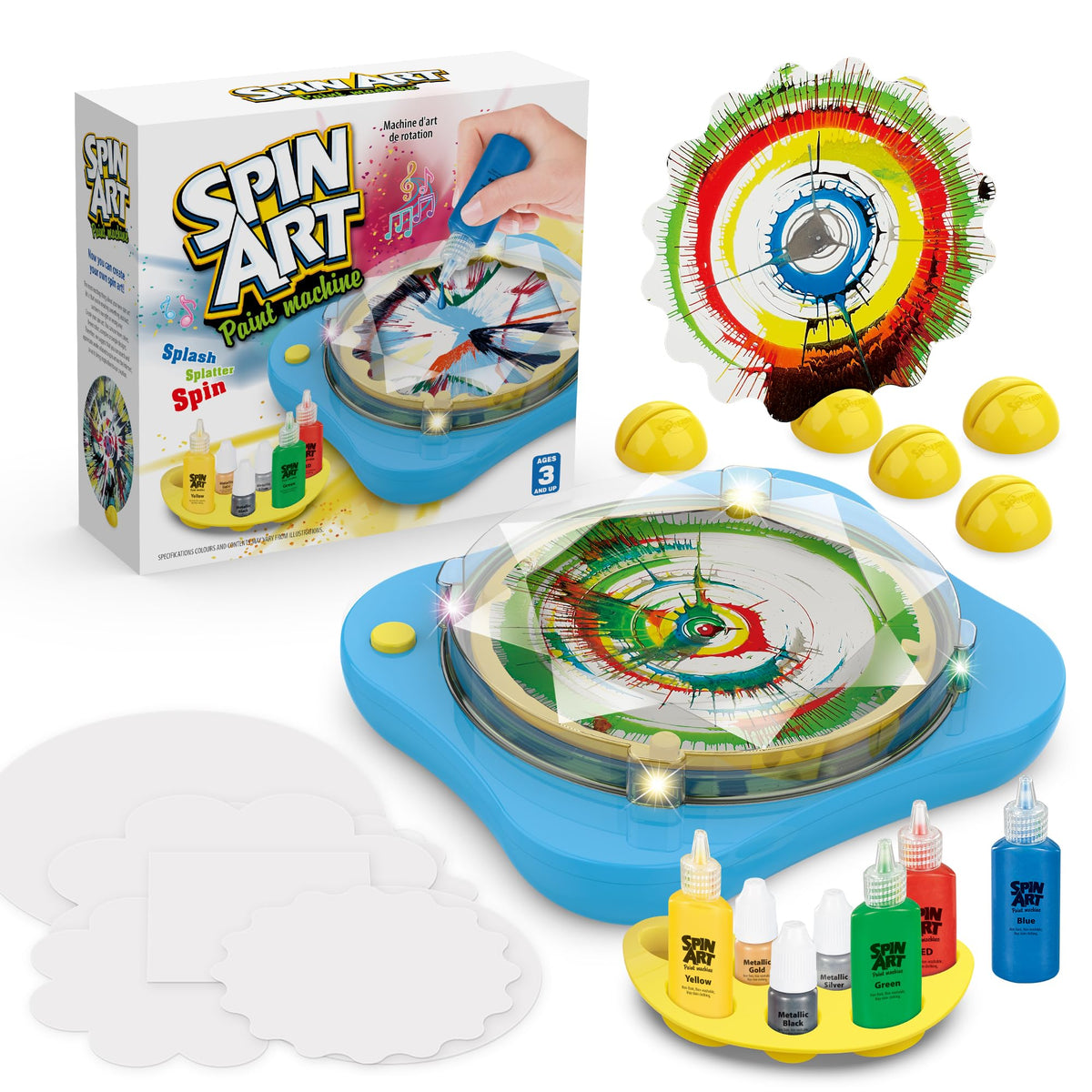 Chilpals Art Spin Art Machine Kit enables quick, vibrant creations for kids.
