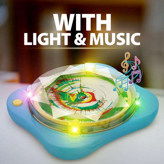 Chilpals Spin Art Machine Lights and Music add engaging ambience during creativity.